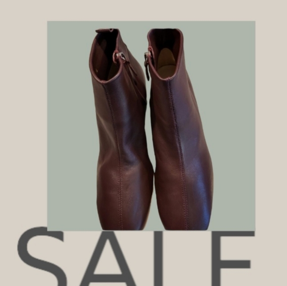 Offers!NEW EVERLANE Burgundy Day Boot 6 (6.5) Italian Leather Ankle Boot/Marooon - Picture 3 of 11
